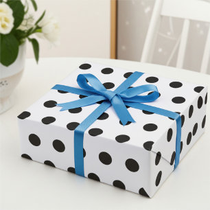 Papel De Regalo Patrón moderno de puntos de polka blanco y negro