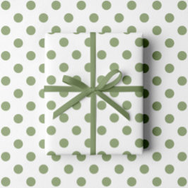 Papel De Regalo Patrón moderno de puntos de polka verde sabio