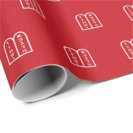 Papel De Regalo Patrón moderno de Torá judía blanca y roja Hanukka