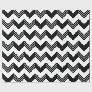 Papel De Regalo Patrón moderno negro, gris, zigzag blanco
