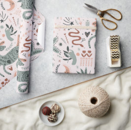 Papel De Regalo Patrón moderno para cumpleaños Regalo rosa