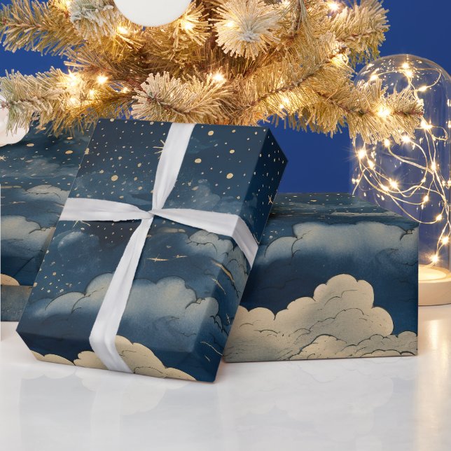 Papel De Regalo Patrón moderno Starry Night Seamless (Vacaciones)