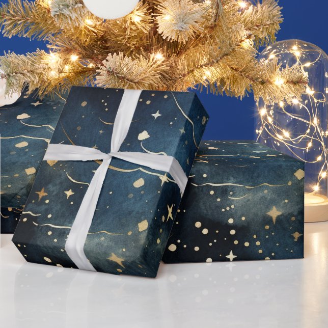 Papel De Regalo Patrón moderno Starry Night Seamless (Vacaciones)