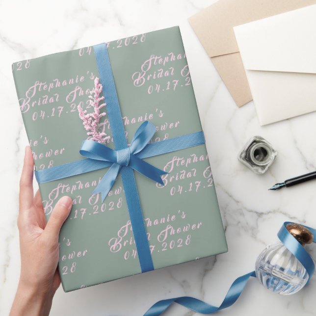 Papel De Regalo Patrón moderno verde salvia Despedida de soltera  (Regalar)