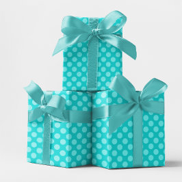 Papel De Regalo Patrón Monocromo de Lunares Azul Caribeño