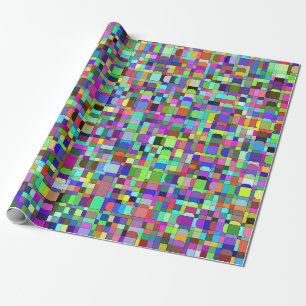 Papel De Regalo Patrón multicolor de formas de cuadrados abstracto