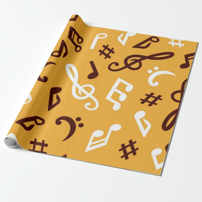 Papel De Regalo Patrón musical (Desenrollado)