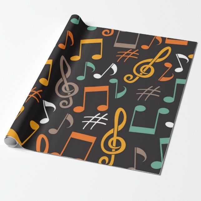 Papel De Regalo Patrón musical (Desenrollado)