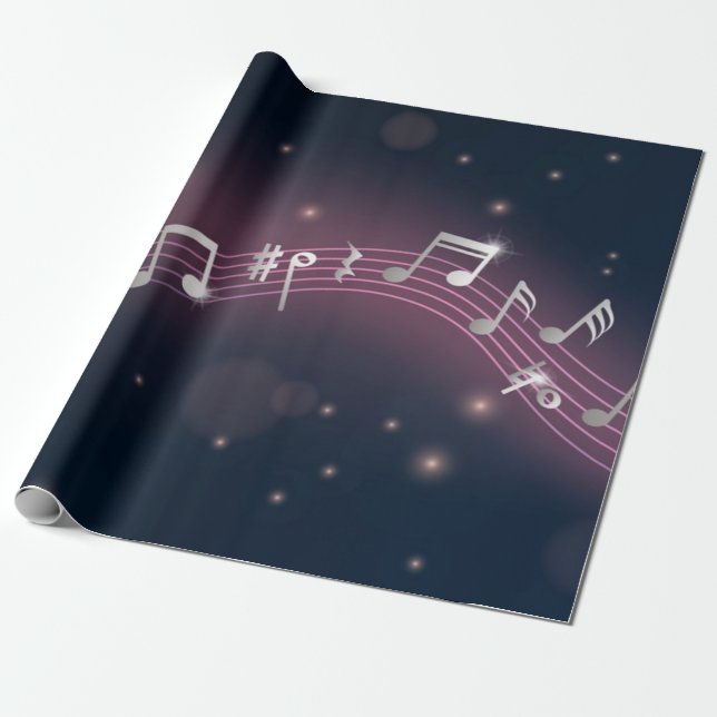 Papel De Regalo Patrón musical (Desenrollado)