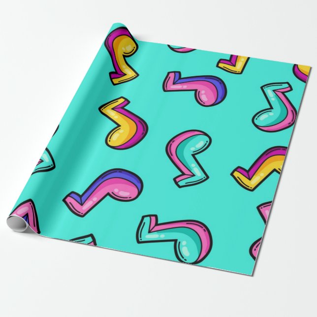 Papel De Regalo Patrón musical (Desenrollado)