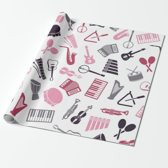 Papel De Regalo Patrón musical (Desenrollado)