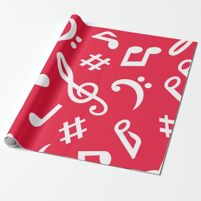Papel De Regalo Patrón musical (Desenrollado)