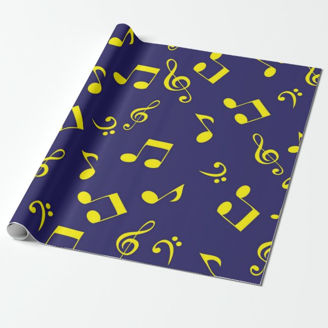 Papel De Regalo Patrón musical (Desenrollado)