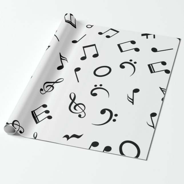 Papel De Regalo Patrón musical (Desenrollado)
