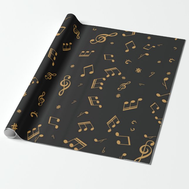 Papel De Regalo Patrón musical (Desenrollado)