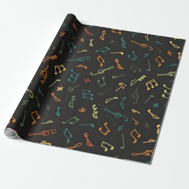 Papel De Regalo Patrón musical (Desenrollado)
