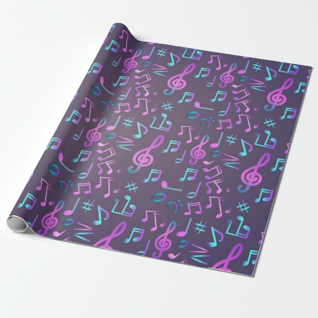 Papel De Regalo Patrón musical (Desenrollado)