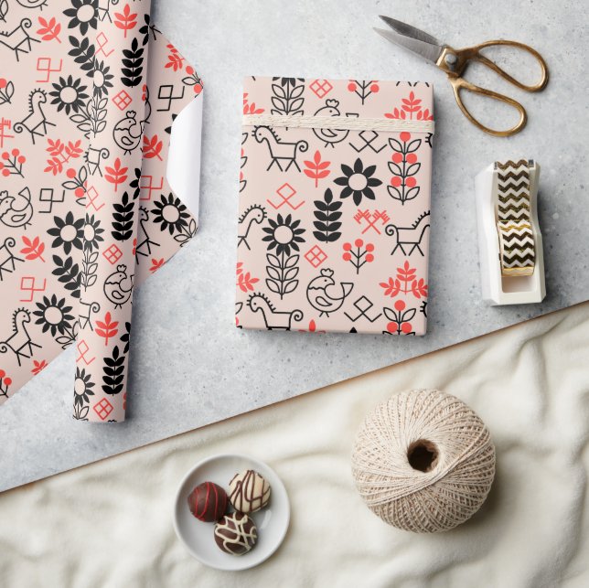 Papel De Regalo Patrón nacional de estilo ucraniano (Artesanía)