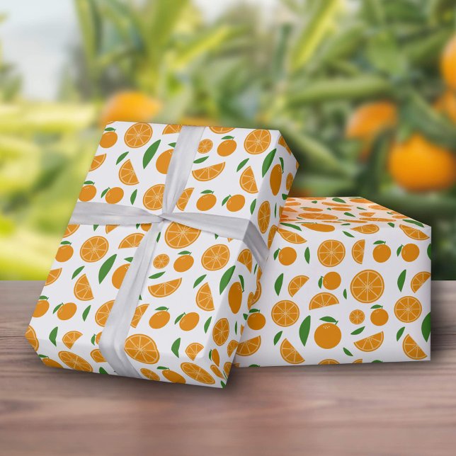 Papel De Regalo Patrón naranja (Orange Pattern Wrapping Paper)
