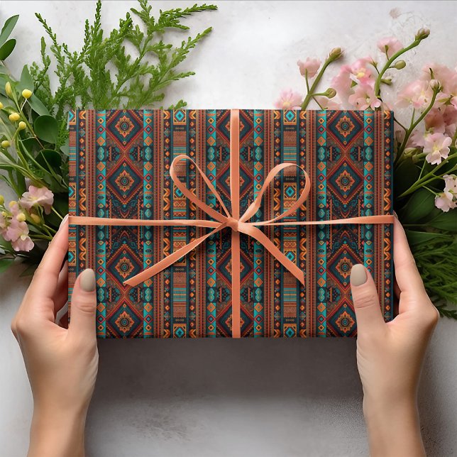Papel De Regalo Patrón nativo americano de arte de boho (Subido por el creador)