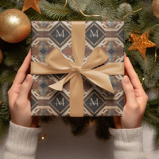 Papel De Regalo Patrón nativo americano estilo boho cultura india (Subido por el creador)