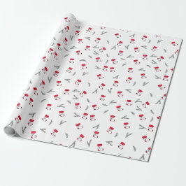 Papel De Regalo Patrón Navideño de Medias de Regalos Ramas de Abet
