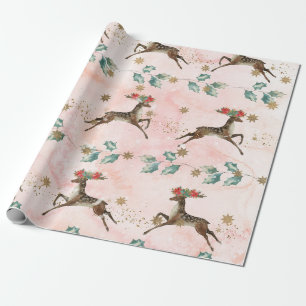 Papel De Regalo Patrón navideño de renos de navidades