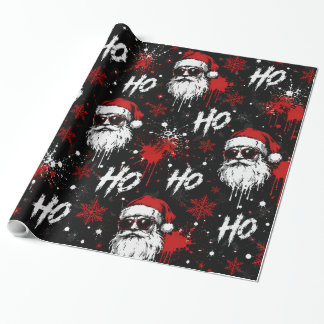 Papel De Regalo Patrón navideño de salpicaduras de Santa áspero