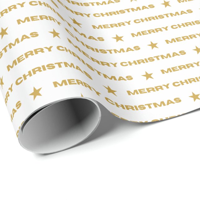Papel De Regalo Patrón navideño dorado (Esquina del rollo)
