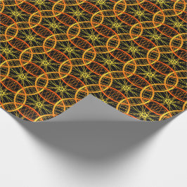 Papel De Regalo Patrón negro del naranja de la rueda de bicicleta