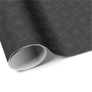 Papel De Regalo Patrón negro y gris de estilo de lujo