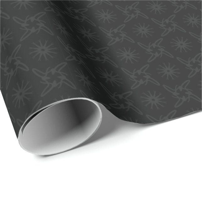 Papel De Regalo Patrón negro y gris de estilo de lujo (Esquina del rollo)