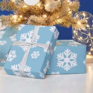 Papel De Regalo Patrón nórdico de copos de nieve blancos de moda s