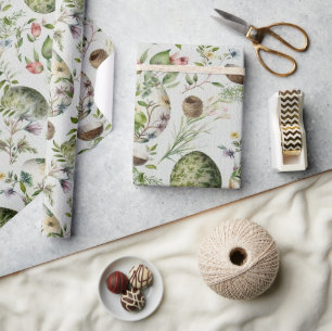 Papel De Regalo Patrón nostálgico vintage de huevos de Pascua no 1