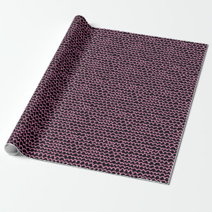 Papel De Regalo Patrón ondulado - Rosa sobre negro