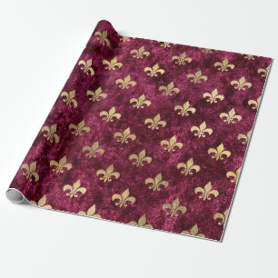 Papel De Regalo Patrón Orleáns De Terciopelo Rojo