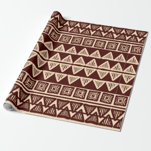Papel De Regalo Patrón ornamental tribal a rayas