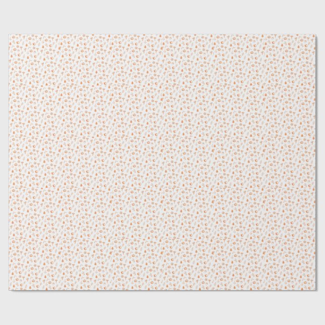 Papel De Regalo Patrón Otoñal Acogedor (Superficie plana)