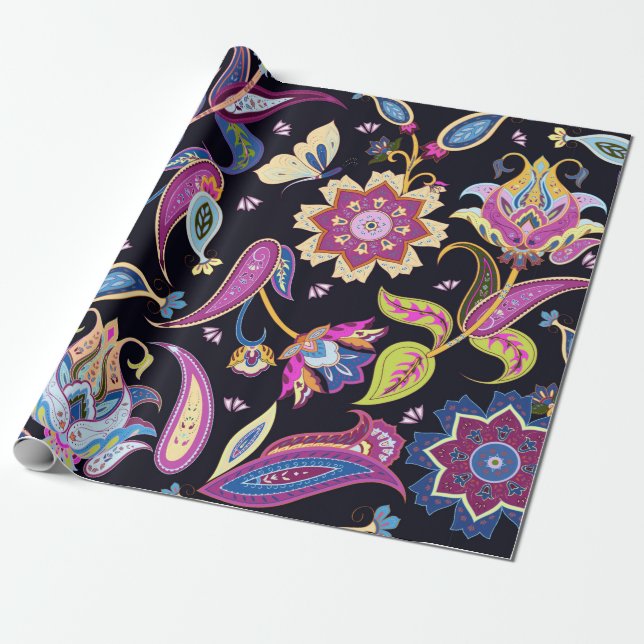 Papel De Regalo Patrón paisley de India (Desenrollado)