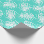 Papel De Regalo Patrón Palm Tropical Cualquier Ocasión<br><div class="desc">Un alegre diseño de papel envuelto que hará que tu regalo destaque entre otros, este diseño presenta un patrón de ramas blancas de palmera sobre un brillante fondo turquesa. Puede cambiar el color de fondo a cualquier otro color eligiendo el botón "personalizar" y seleccionando un fondo diferente. Este papel de...</div>
