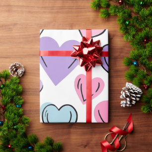 Papel De Regalo Patrón Pastel de Corazón Romántico