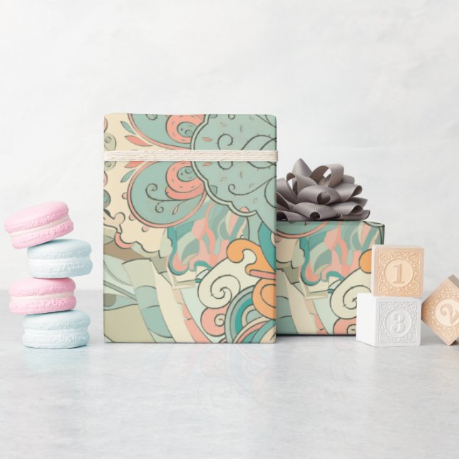 Papel De Regalo Patrón Pastel Resumen Paisley (Baby Shower)