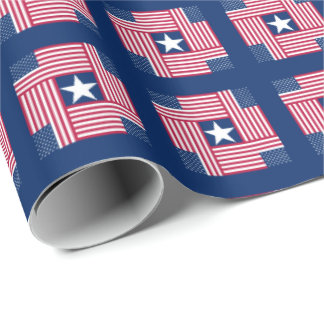 Papel De Regalo Patrón patriótico Bandera estadounidense