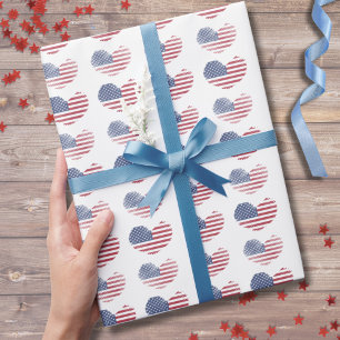 Papel De Regalo Patrón Patriótico de la Bandera Americana