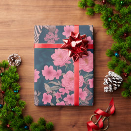 Papel De Regalo Patrón personalizado de color floral cebra