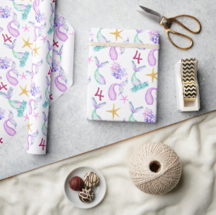 Papel De Regalo Patrón personalizado de Sirena