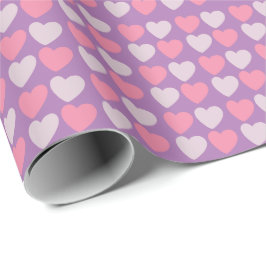 Papel De Regalo Patrón Pink Purple Love Hearts