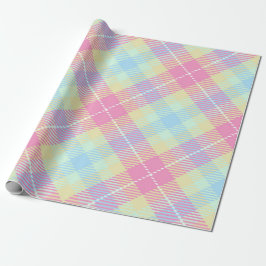 PAPEL DE REGALO PATRÓN PINK & YELLOW PLAID PASTEL