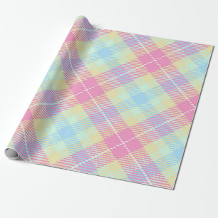 PAPEL DE REGALO PATRÓN PINK & YELLOW PLAID PASTEL