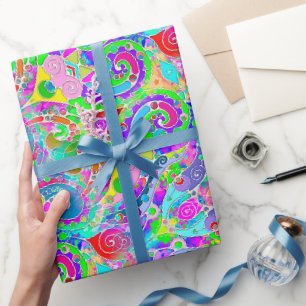 Papel De Regalo Patrón Pintado A Mano Y Digitalmente Art. 22